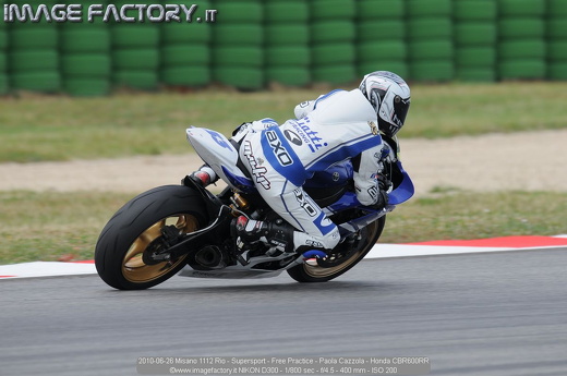 2010-06-26 Misano 1112 Rio - Supersport - Free Practice - Paola Cazzola - Honda CBR600RR